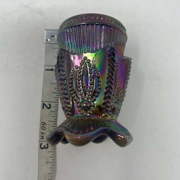 Fenton Carnival Glass Cactus Toothpick Holder for Levay EUC Vintage - Picture 8 of 9